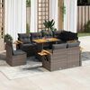 vidaXL Garden Sofa Set Grey PE Rattan Adjustable Feet Garden Sofa Set