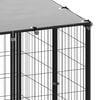 vidaXL Dog Kennel Black and silver grey Powder-coated steel, polyethylene