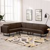 vidaXL Sofa Brown Wood, steel, fabric (100% polyester) Large Modular