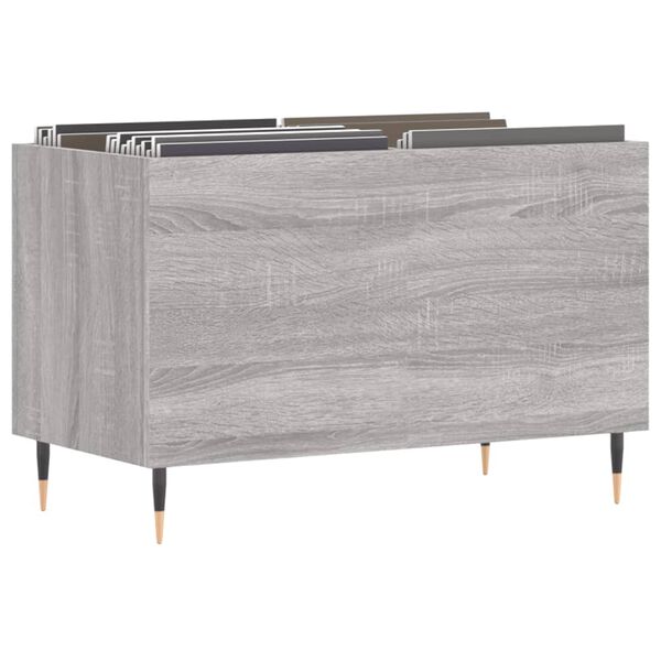vidaXL Record Cabinet Grey Sonoma Engineered wood, iron Medium