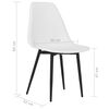 vidaXL Dining Chair Set of 6 White Polypropylene, powder-coated metal
