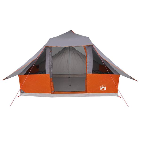 vidaXL Tipi Tent Grey and Orange 143.31 x 110.63 x 101.18 in Taffeta