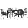 vidaXL Garden Dining Set Black, Dark Grey