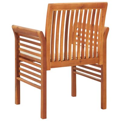 vidaXL Patio Dining Chairs with Cushions 4 pcs Solid Wood Acacia