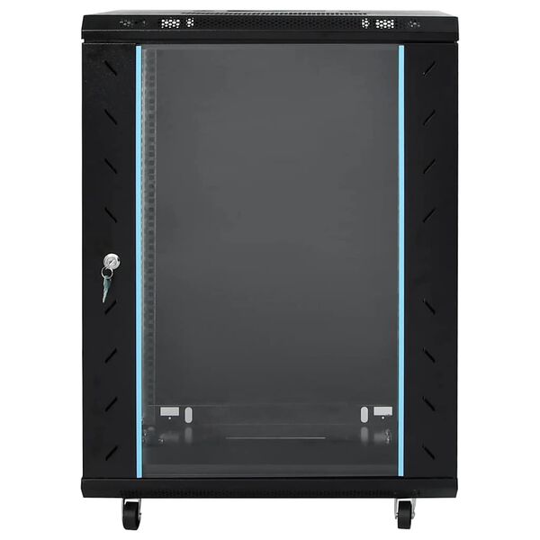 vidaXL 15U Network Cabinet 19" IP20 Black 23.6" x 17.7" x 33.9"
