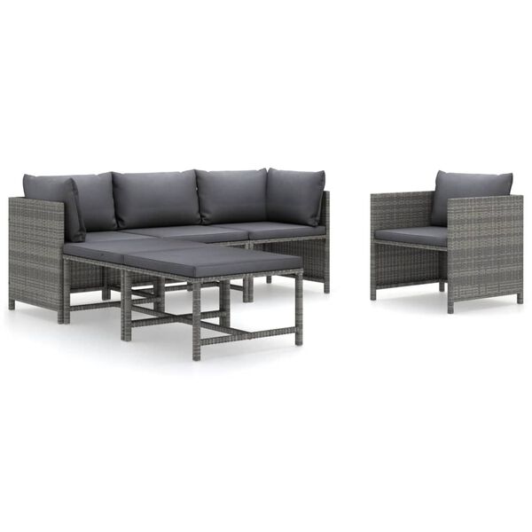 vidaXL Patio Furniture Set Modular Garden Lounge Set Square Modern