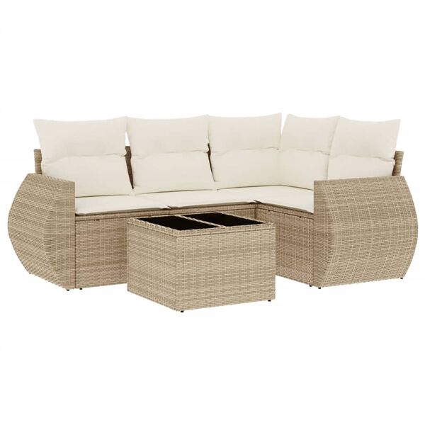 vidaXL Garden Sofa Set Beige, Cream white