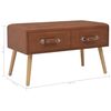 vidaXL Coffee Table Brown Faux leather, solid pine wood Medium