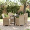 vidaXL Garden Dining Set 5 pcs Beige Poly Rattan