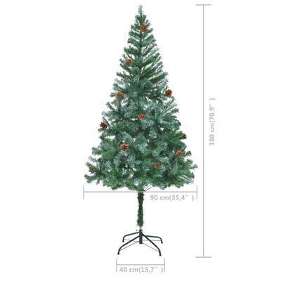vidaXL Artificial Christmas Tree with LEDs&Ball Set Pinecones 70.9"
