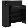 vidaXL Shoe Cabinet Black Oak 39.57 x 11.02 x 39.37 in Engineered Wood