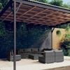 vidaXL Garden Lounge Set Grey PE rattan, powder-coated steel, plastic, glass