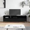 vidaXL TV Cabinet Black Engineered wood, Iron 59.1 x 11.8 x 17.5 in