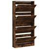 vidaXL Shoe Cabinet Smoked oak Engineered wood Tall Shoe Cabinet