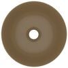 vidaXL Bathroom Sink Ceramic Matt Cream Round