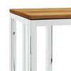 vidaXL Console Table Silver Stainless Steel, Solid Acacia Wood