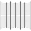vidaXL 6-Panel Room Divider White 118.1"x86.6" Fabric