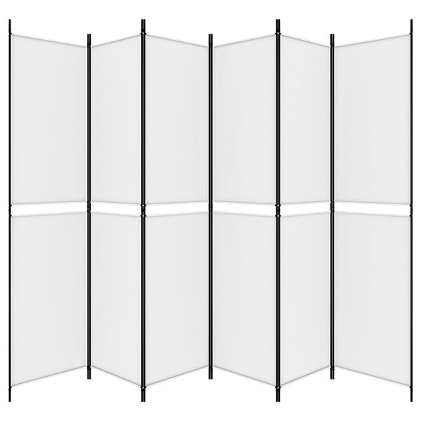 vidaXL 6-Panel Room Divider White 118.1"x86.6" Fabric