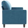 vidaXL 3-seater Sofa Blue Velvet (100% polyester), metal, textilene