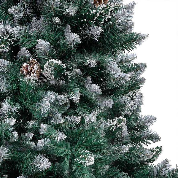 vidaXL Artificial Pre-lit Christmas Tree with Ball Set&Pinecones 59.1"