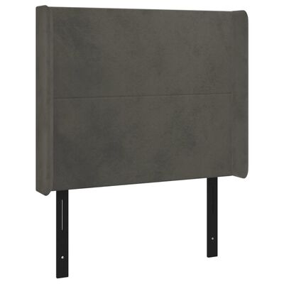 vidaXL LED Headboard Dark Gray 40.6"x6.3"x46.5"/50.4" Velvet