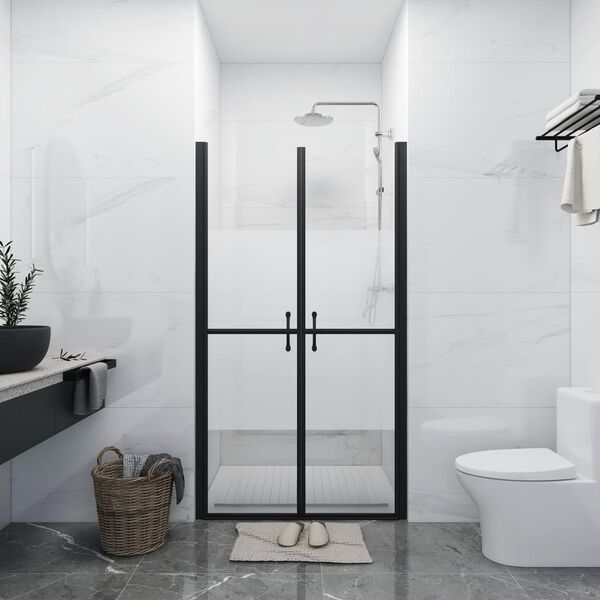 vidaXL Shower Door Half Frosted ESG (32.7"-33.9")x74.8"