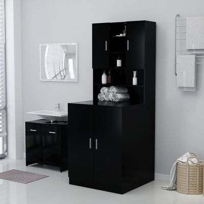 vidaXL Washing Machine Cabinet Black 28"x28.1"x36"