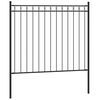vidaXL Garden Fence Steel 5.6x2.6' Black
