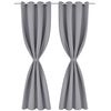 vidaXL Blackout Curtains 2 pcs with Metal Eyelets 53.1x68.9" Grey