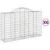 vidaXL Gabion Basket Set of 6 Silver Galvanized Iron Large