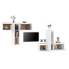 vidaXL TV Cabinet Set of 6 White Solid Pine Wood TV Cabinet