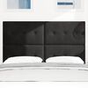 vidaXL Headboard with LED Strip Lights Adjustable Black 28.3" Velvet
