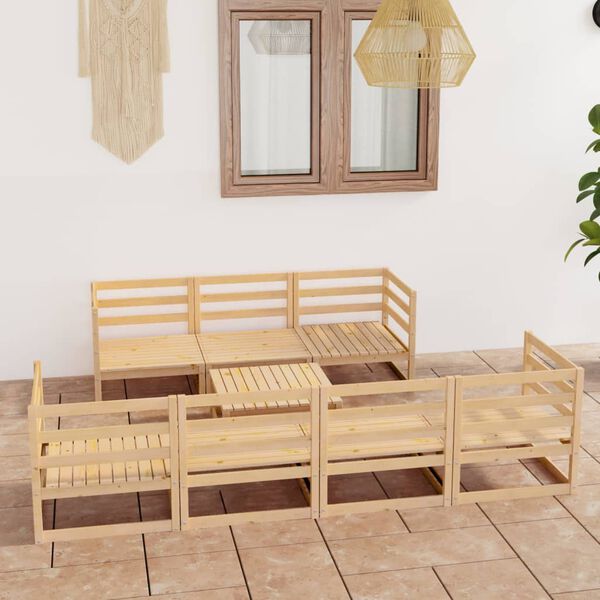 vidaXL Garden Lounge Set Natural wood Solid Pine wood Large Modular