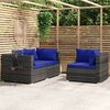 vidaXL Garden Lounge Set Grey, Dark Blue