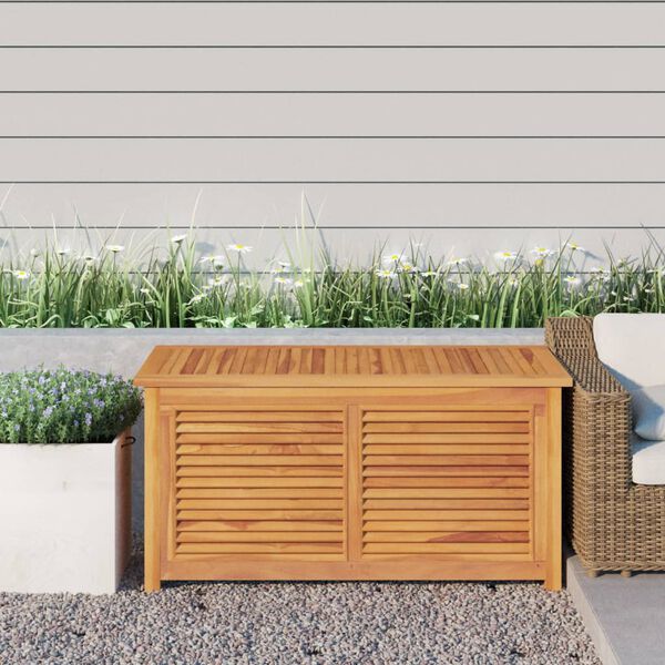 vidaXL Garden Storage Box Teak brown Solid teak wood with water-based finish