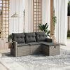 vidaXL Garden Sofa Set Grey Poly Rattan, Powder-Coated Steel Modular