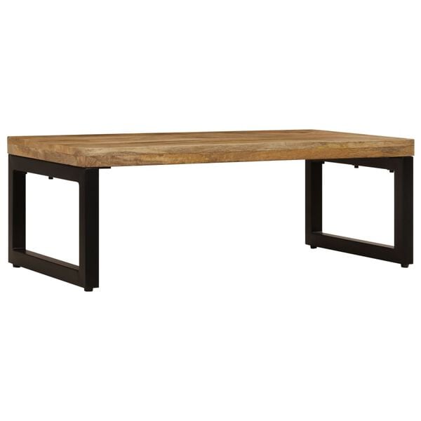 vidaXL Coffee Table Natural Mango Wood Finish Solid Mango Wood and Steel