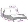 vidaXL Patio Sun Lounger Gray PE rattan Dual seat large outdoor lounger