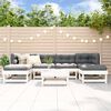 vidaXL Garden Lounge Set White Solid pinewood 7 Piece Set Modular