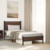 vidaXL Bed Frame Brown Oak Steel, Engineered Wood Twin Bed Frame