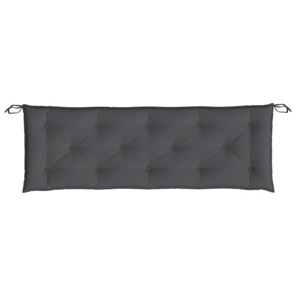 vidaXL Garden Bench Cushion Anthracite 100% Polyester 59.1x19.7x2.8 in