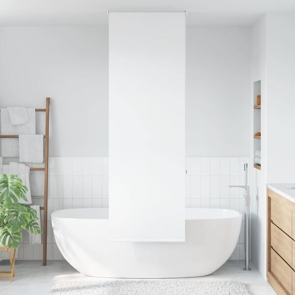 vidaXL Shower Roller Blind White PEVA, Aluminum 24x94.5 in