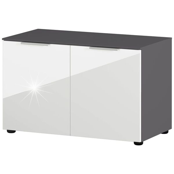 Germania Shoe Cabinet Graphite and White Melamine resin-coated chipboard