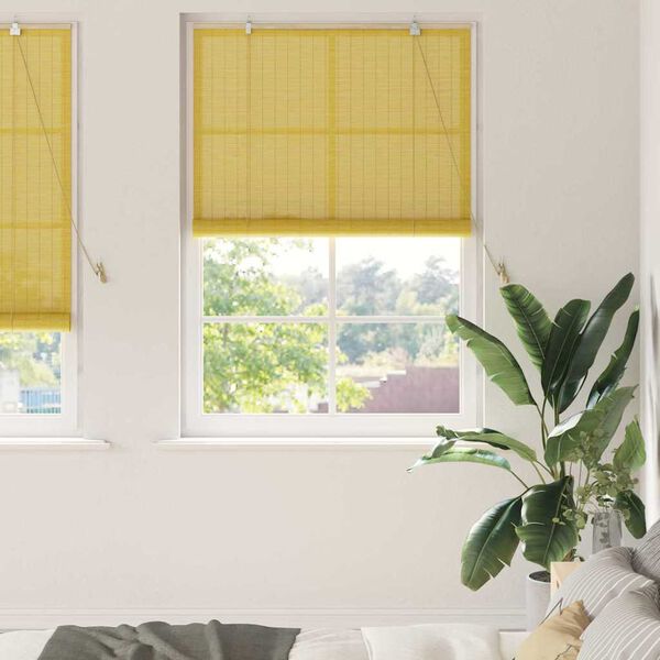 vidaXL Window Blinds & Shades Other Manual Yellow Bamboo