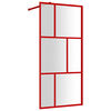 vidaXL Walk-in Shower Wall with Clear ESG Glass Red 31.5"x76.8"