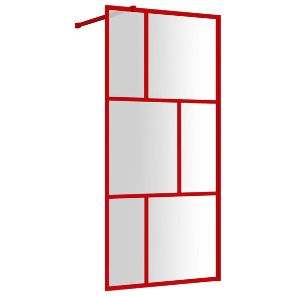 vidaXL Walk-in Shower Wall with Clear ESG Glass Red 31.5"x76.8"