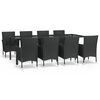 vidaXL Patio Dining Set Set of 8 Black