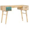 vidaXL Desk Natural wood with accent colors Solid mango wood