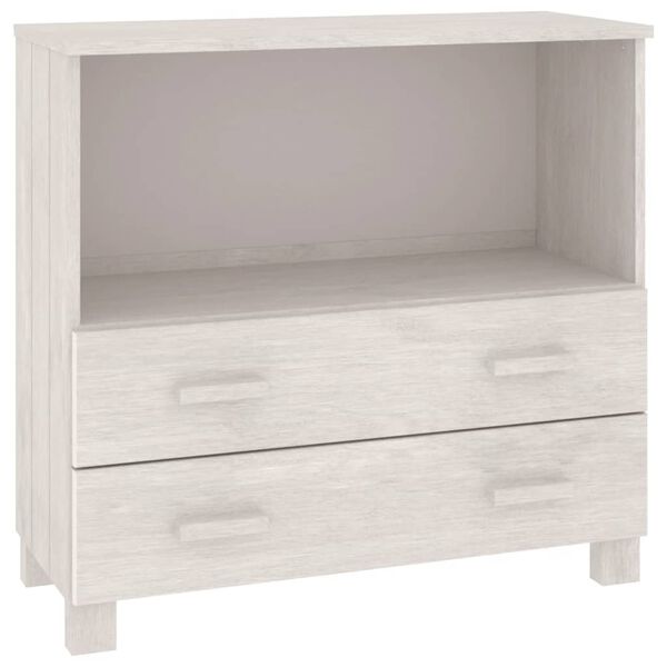 vidaXL Sideboard White Solid pinewood Compact White Sideboard