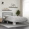 vidaXL Bed Frame Grey Sonoma Engineered wood, metal, plywood slats